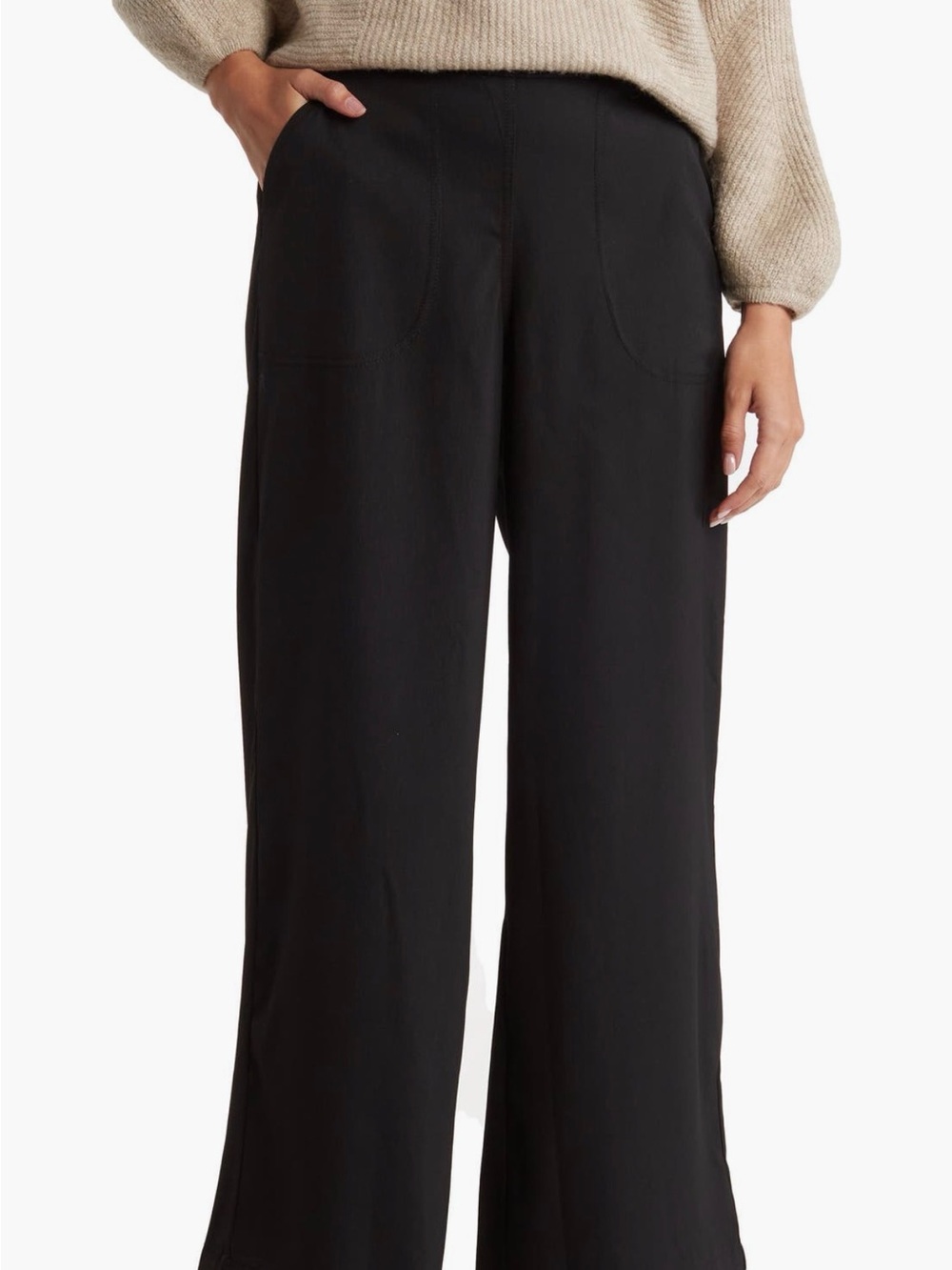 Max Studio Navy Wide-Leg Trousers